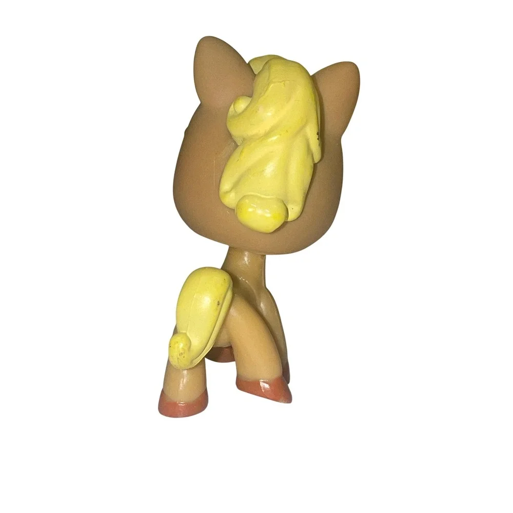 Littlest Pet Shop LPS Tan Brown Palomino Pony Horse Blue Eyes Yellow Mane Hasbro